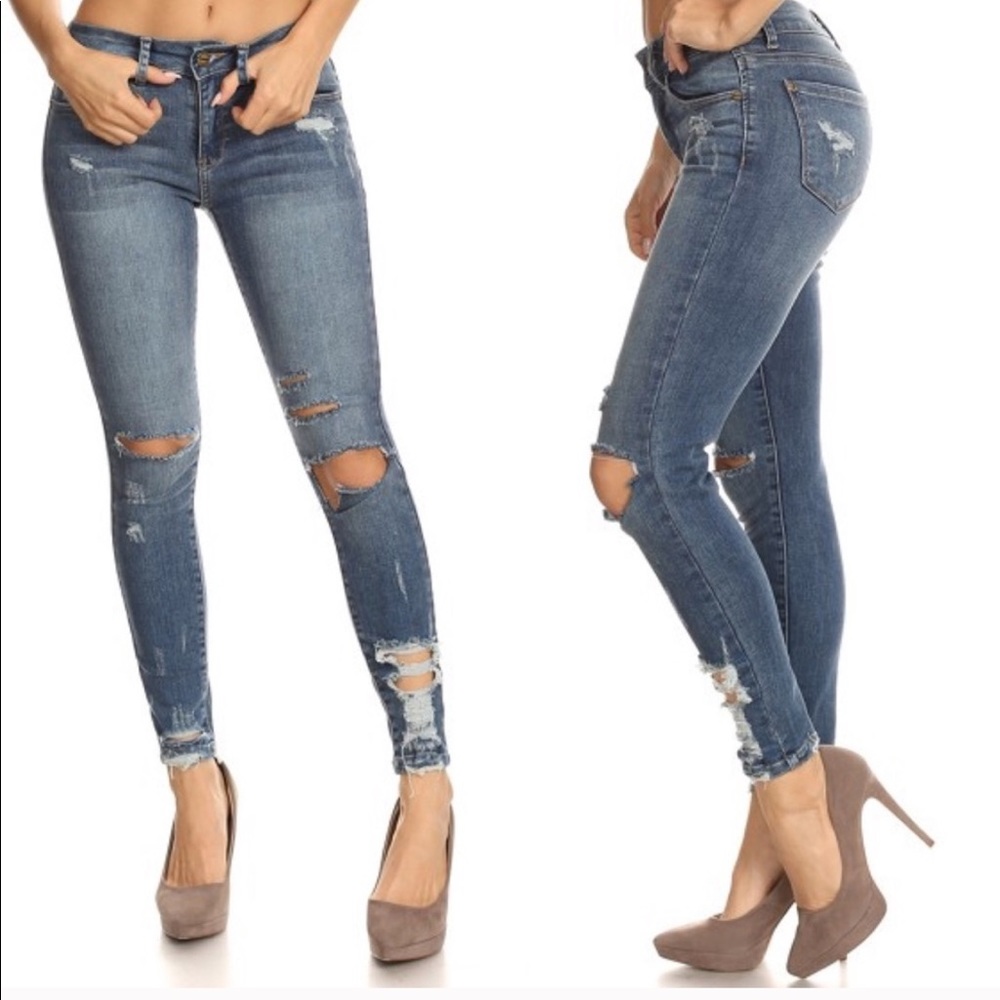 Cut up skinny jeans